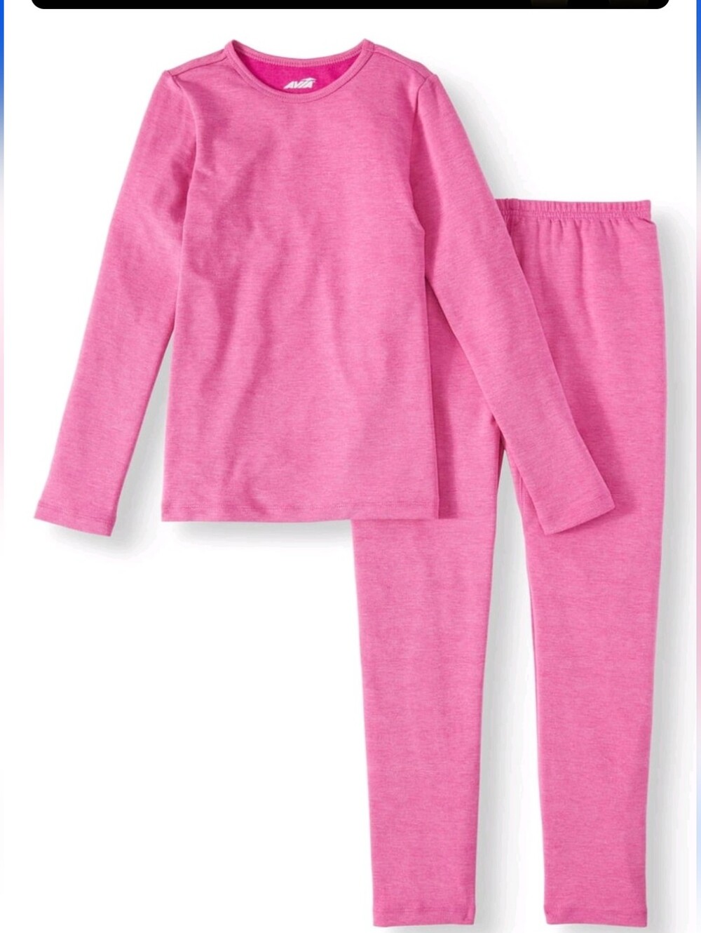 Avia Girls' Pink Performance Baselayer Set - Flex-Tech